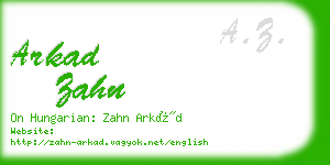 arkad zahn business card